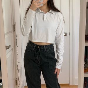 ROMWE Solid Crop Polo Shirt